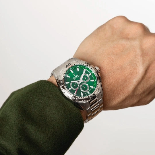 Festina Men's Elegant Stainless Steel Timepiece with Green Dial F20623/3
