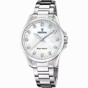 Festina Solar Energy Cream Dial Stainless Steel 316L Women's Watch F20654/1