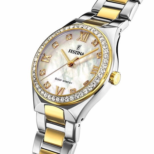 Festina Solar Energy Cream Dial Stainless Steel 316L Women's Watch F20659/1