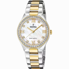 Festina Solar Energy Cream Dial Stainless Steel 316L Women's Watch F20659/1