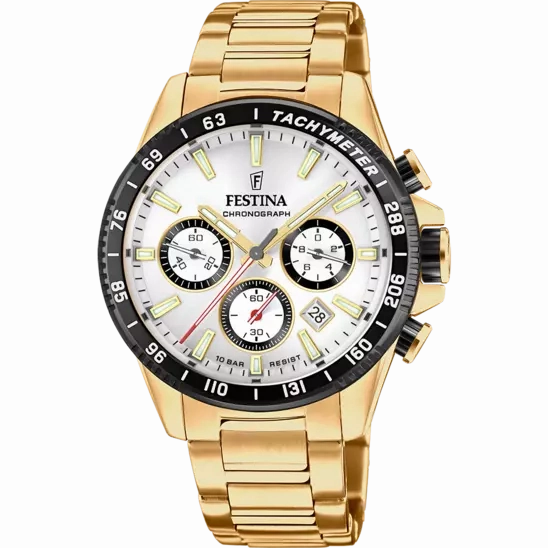Festina Timeless Chronograph White Dial Stainless Steel 316L Strap Men's Watch F20634/1