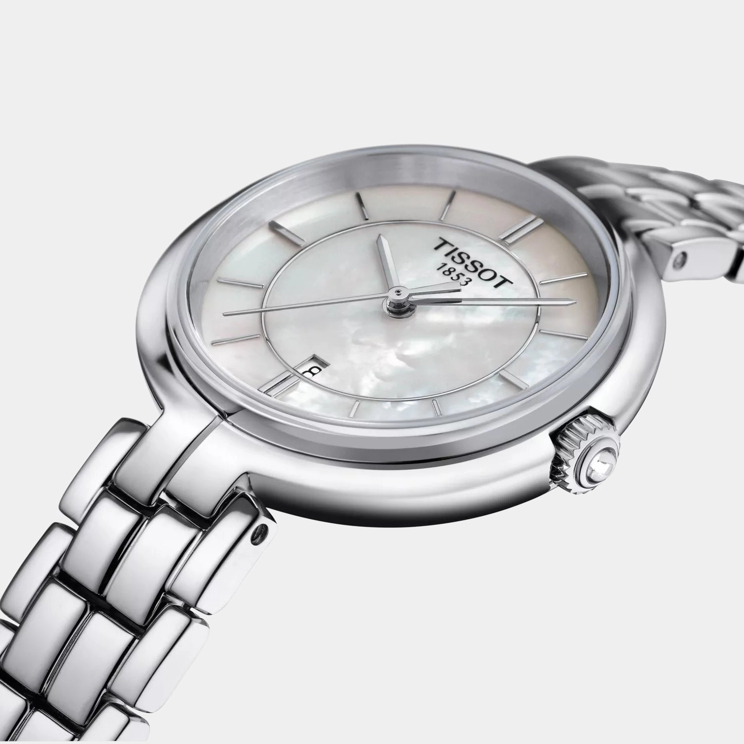Flamingo Women Quartz Mother Of Pearl Dial Analog Stainless Steel Watch T0942101111100
