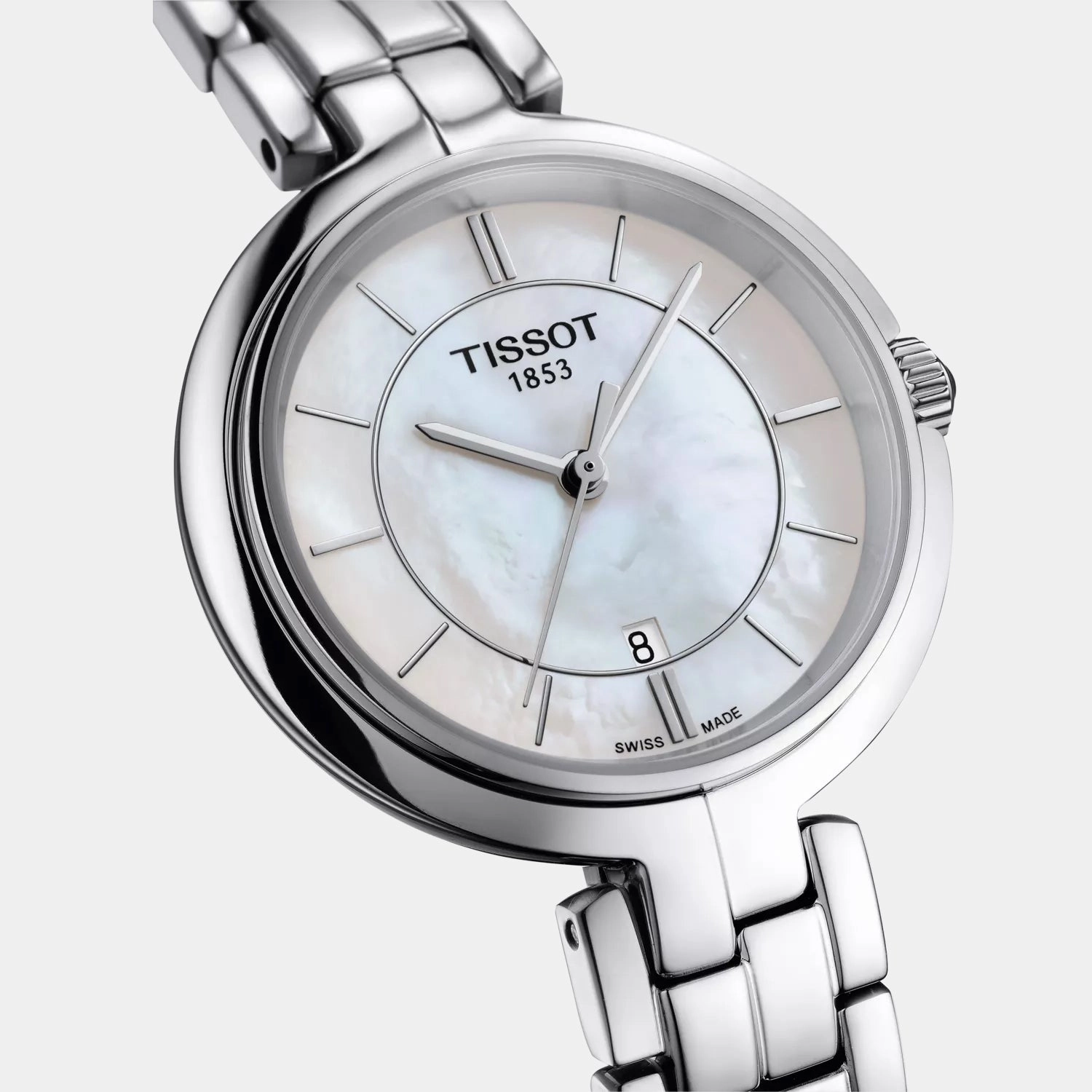 Flamingo Women Quartz Mother Of Pearl Dial Analog Stainless Steel Watch T0942101111100