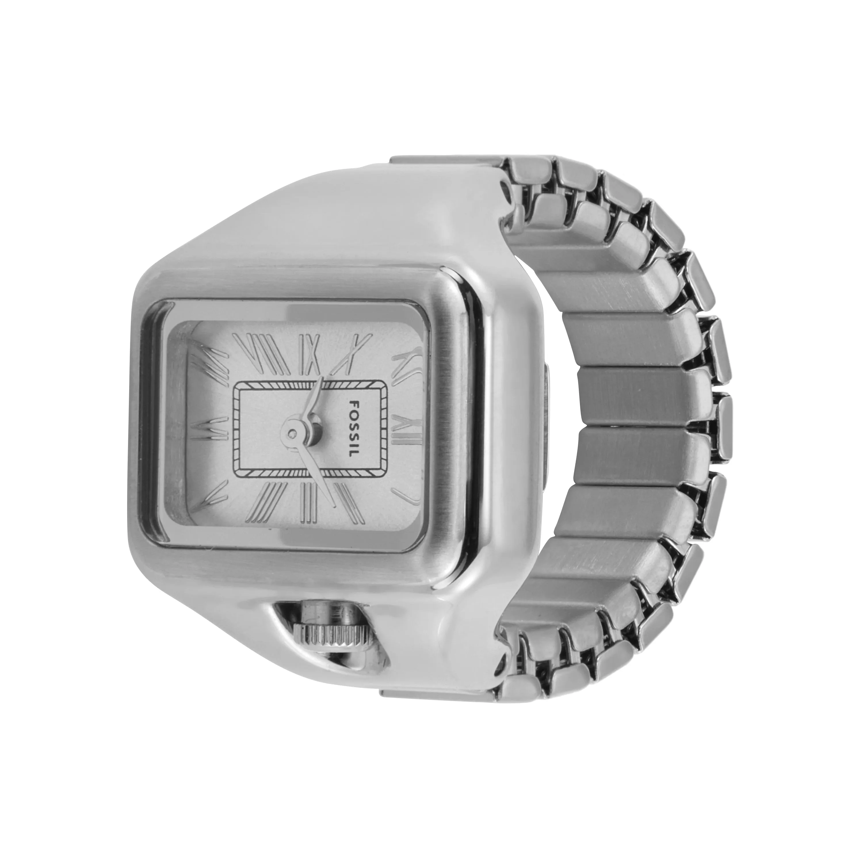 Fossil Elegant Raquel Watch Ring - Stainless Steel with Two-Hand Movement ES5344