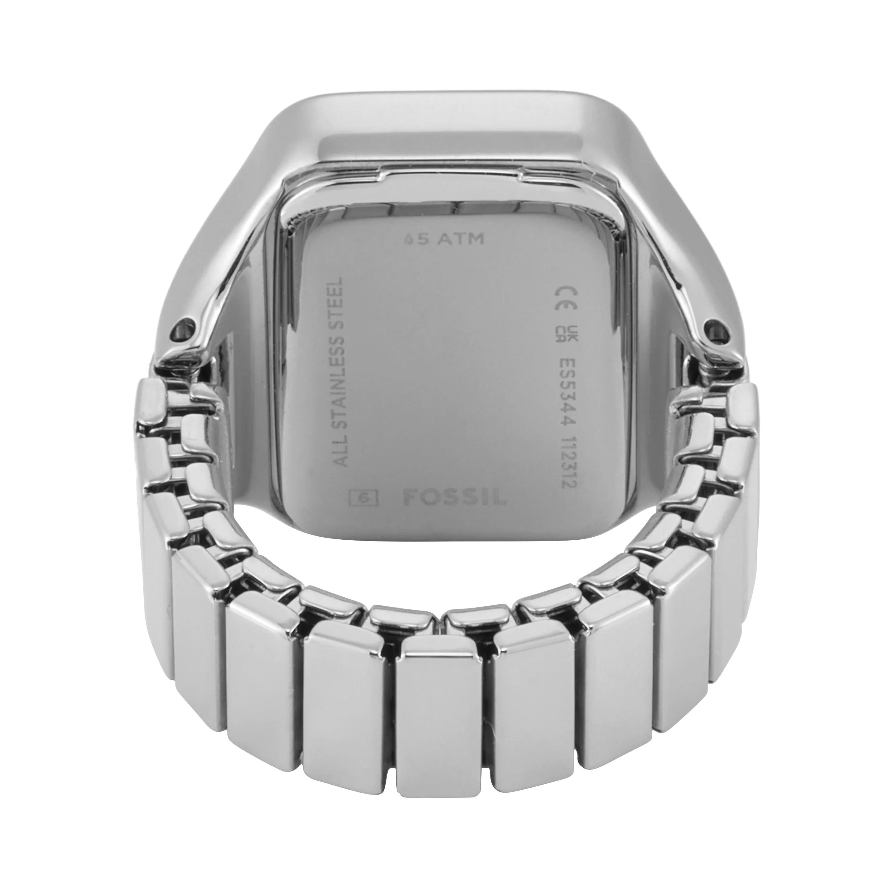Fossil Elegant Raquel Watch Ring - Stainless Steel with Two-Hand Movement ES5344