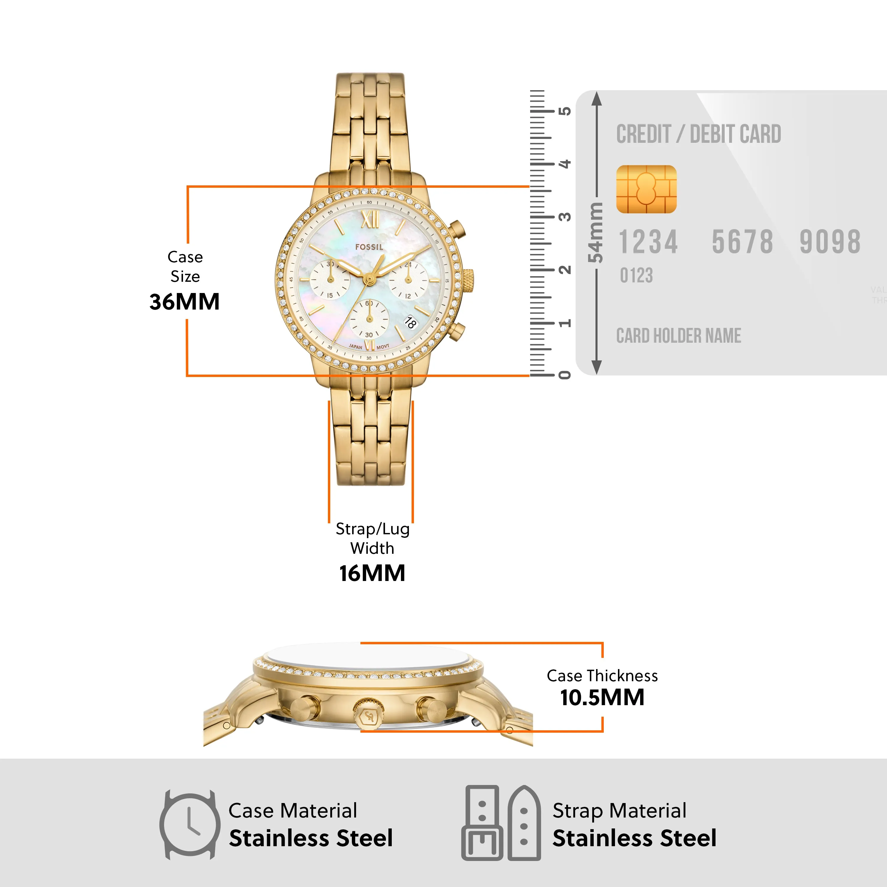 Fossil Neutra Chronograph Gold Stainless Steel Watch ES5358