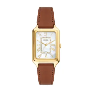 Fossil Raquel Brown Leather Band Mother of Pearl Dial Womens Watch ES5307