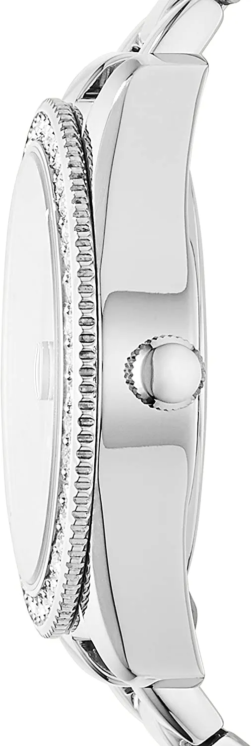 Fossil Scarlette Mini Crystal Silver Dial Watch ES4317
