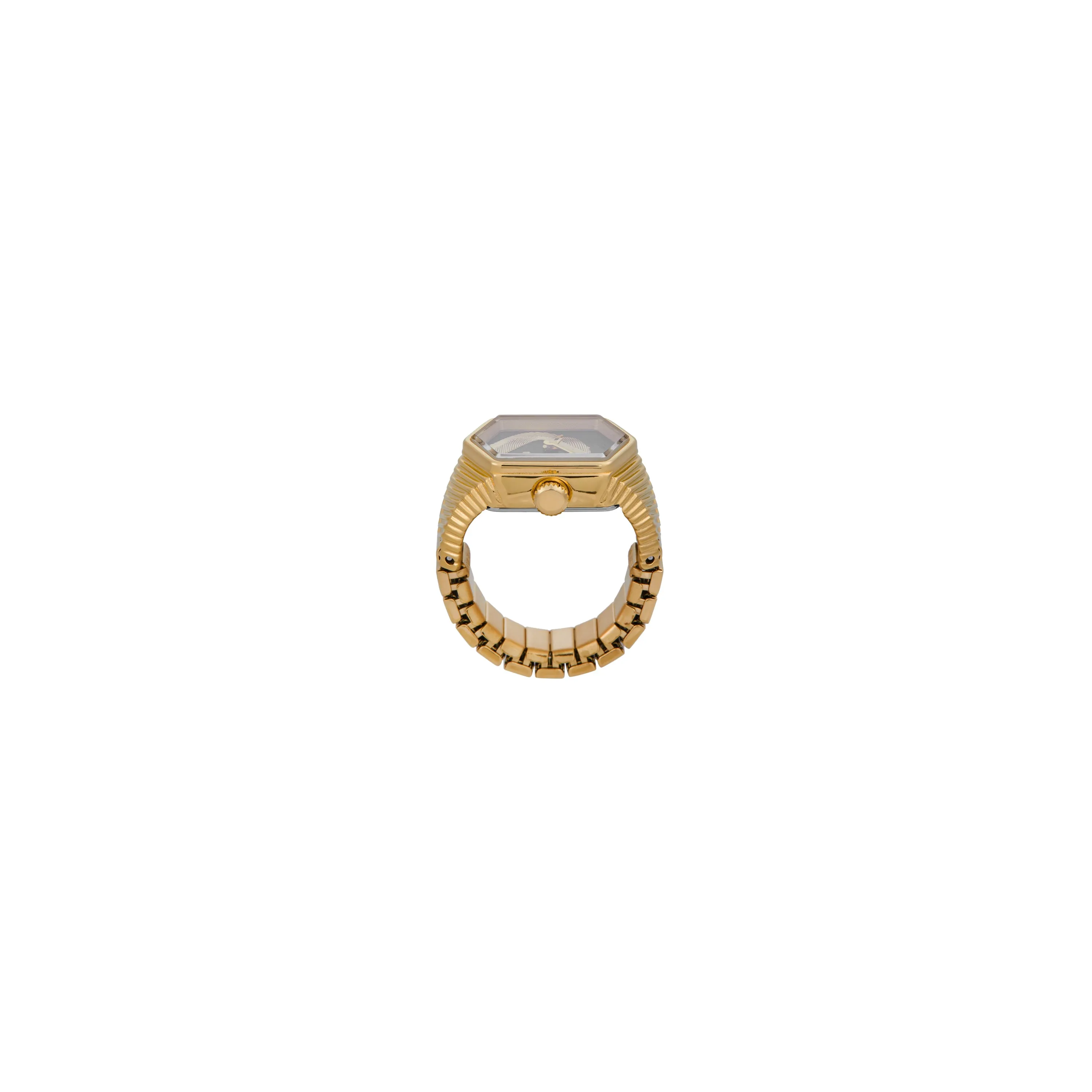 Fossil Two-Hand Gold Stainless Steel Ring Watch ES5382
