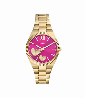 Fossil - Scarlette Three Hand Gold Tone Stainless Steel Watch