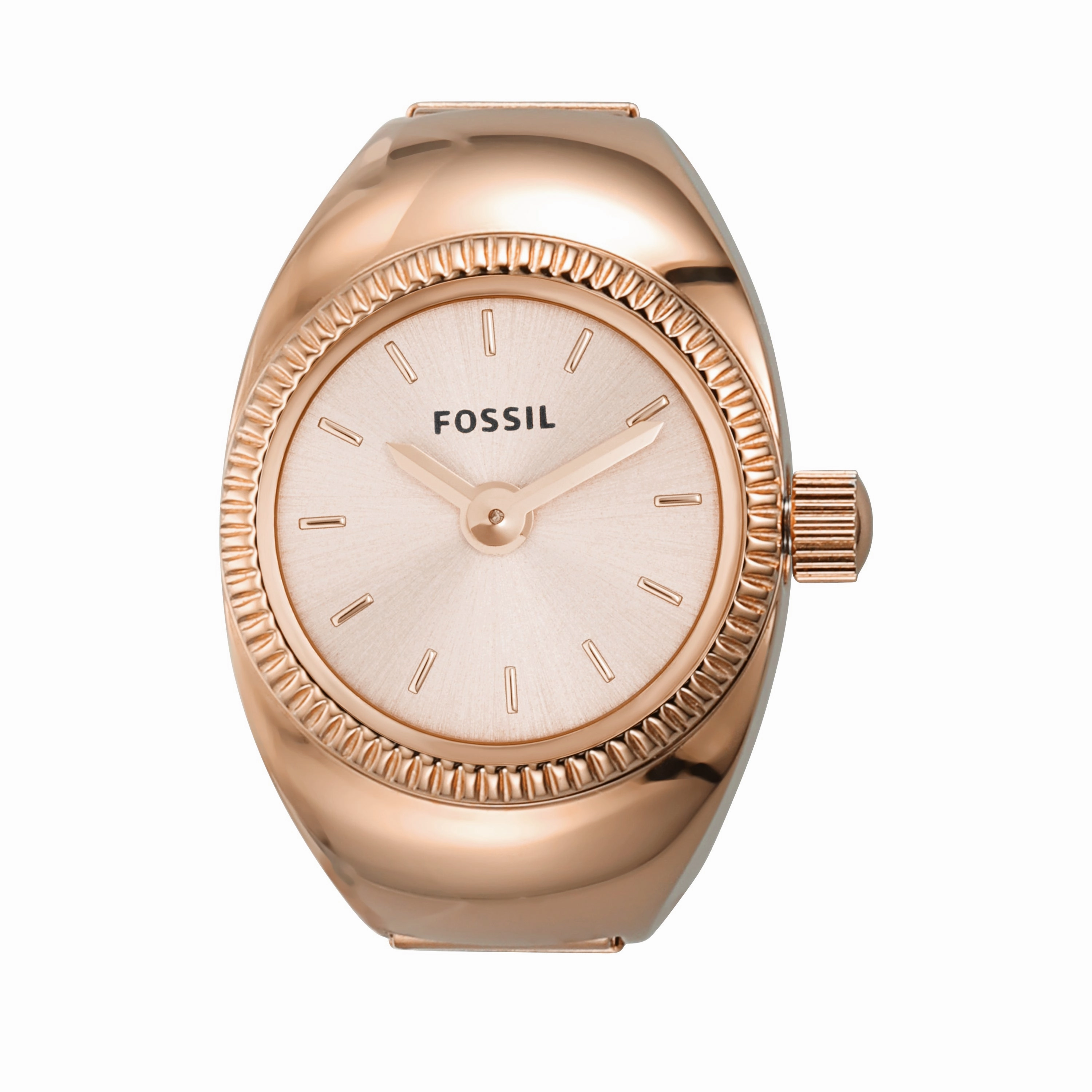 Fossil Elegance Ring Watch ES5247 C Rose Gold Two-Hand Timepiece