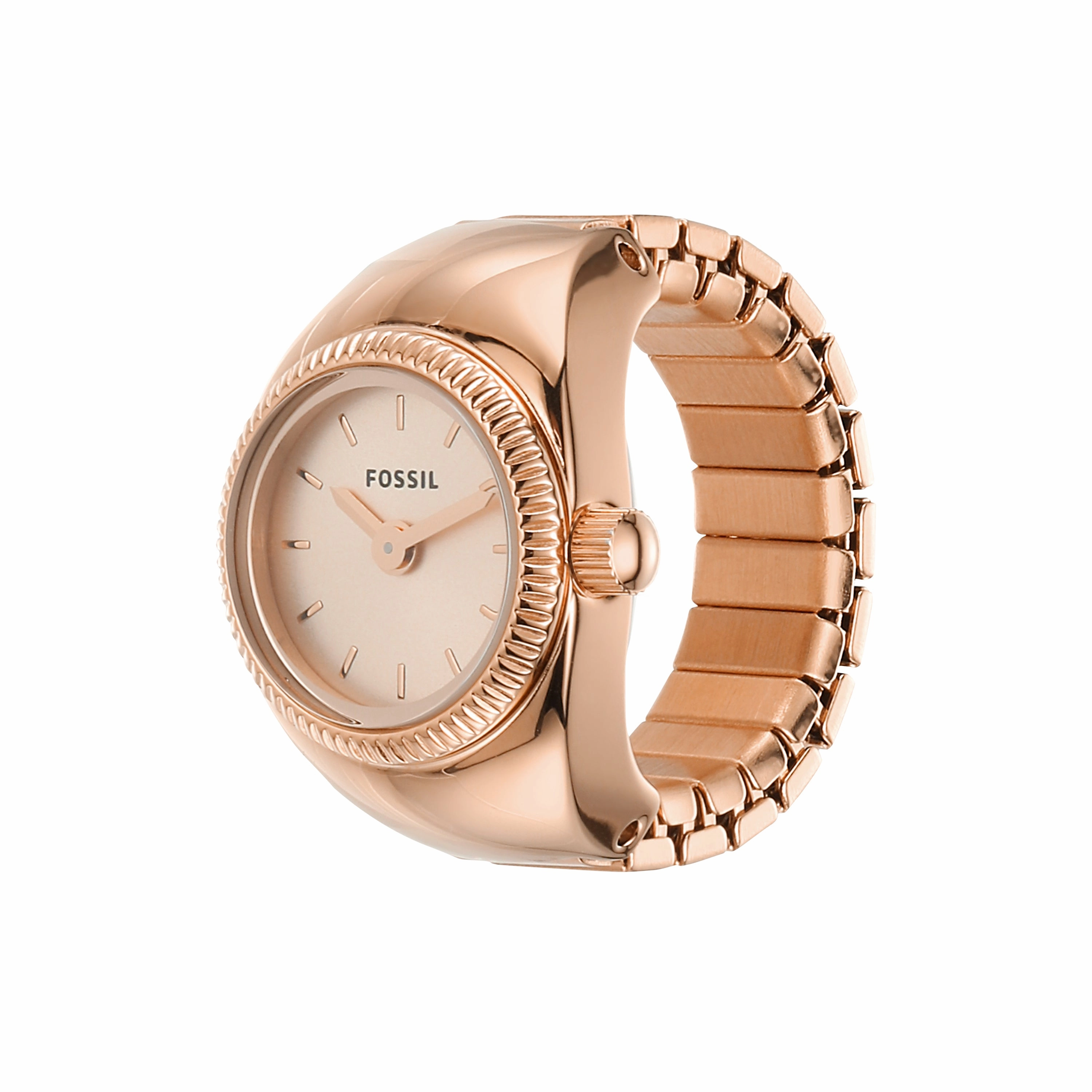 Fossil Elegance Ring Watch ES5247 C Rose Gold Two-Hand Timepiece
