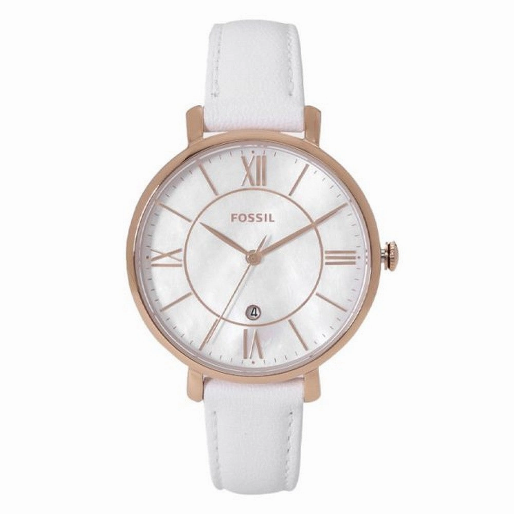 Fossil ES4579 Jacqueline Three-Hand Date White Leather Watch