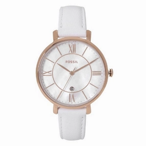 Fossil ES4579 Jacqueline Three-Hand Date White Leather Watch