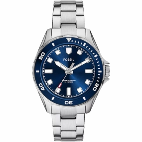 Fossil Men's Watch - Dalton Quartz Blue Dial Silver Tone Steel Bracelet | BQ2881