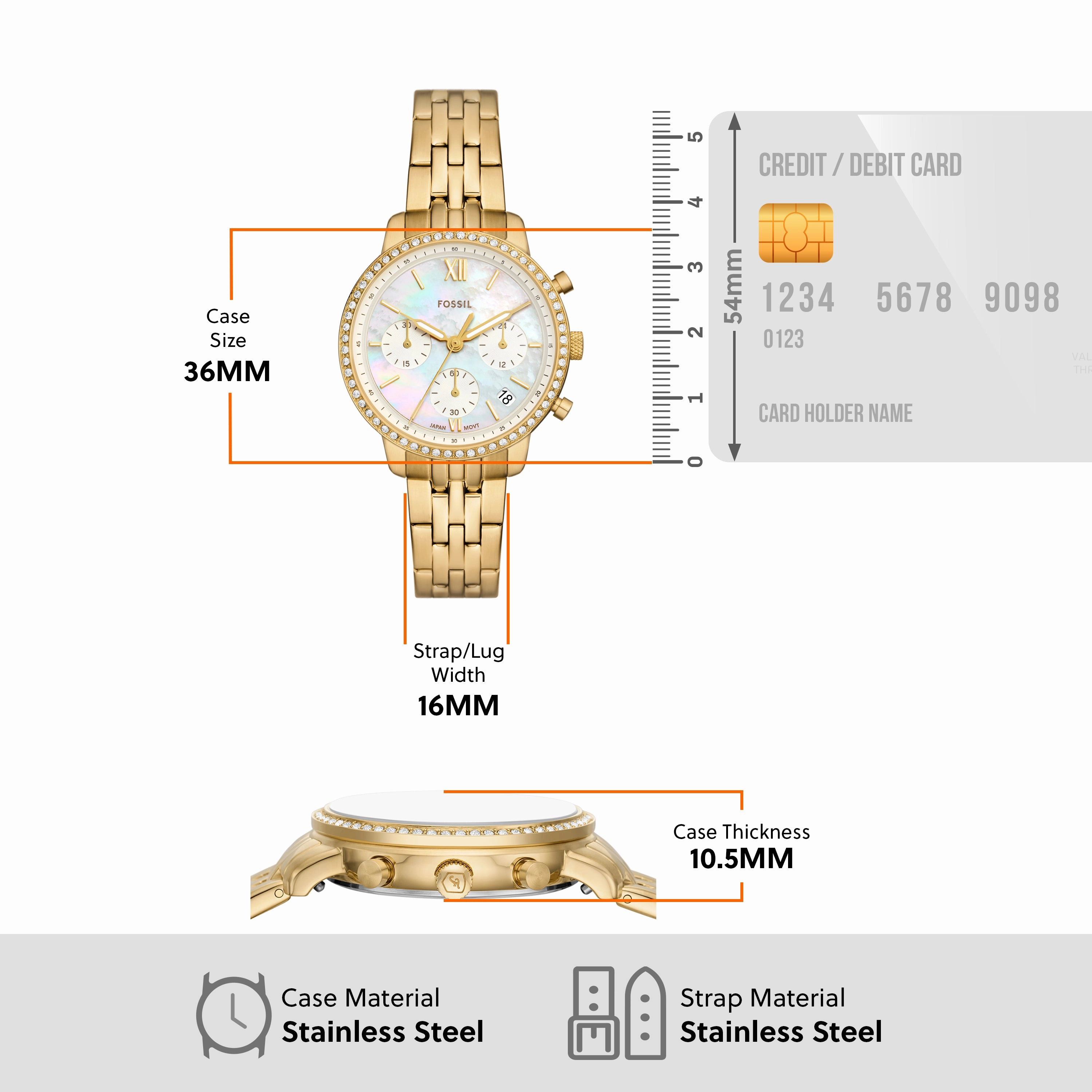 Fossil Neutra Chronograph Gold Stainless Steel Watch ES5358