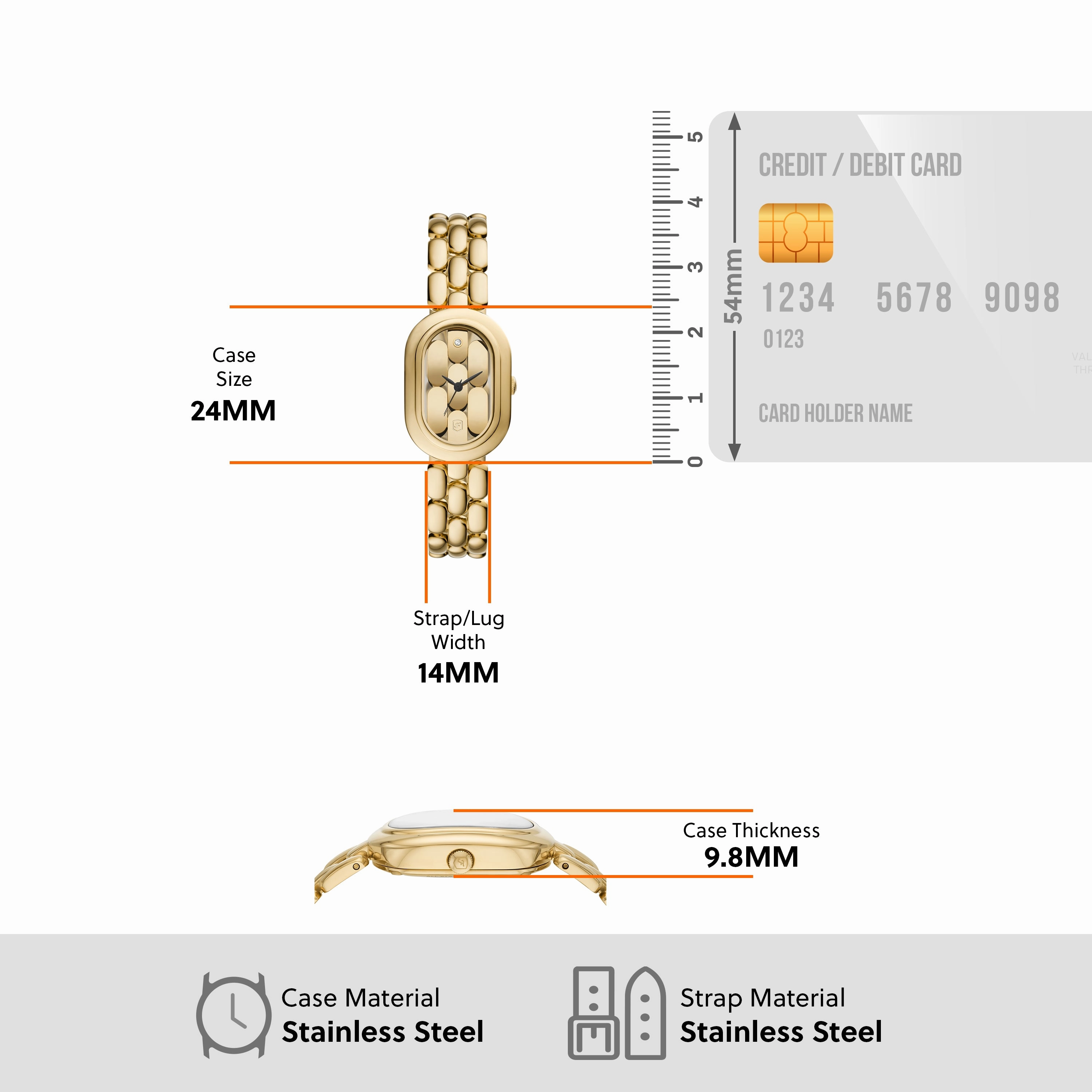 Fossil Sloan Three-Hand Gold Stainless Steel Watch ES5380