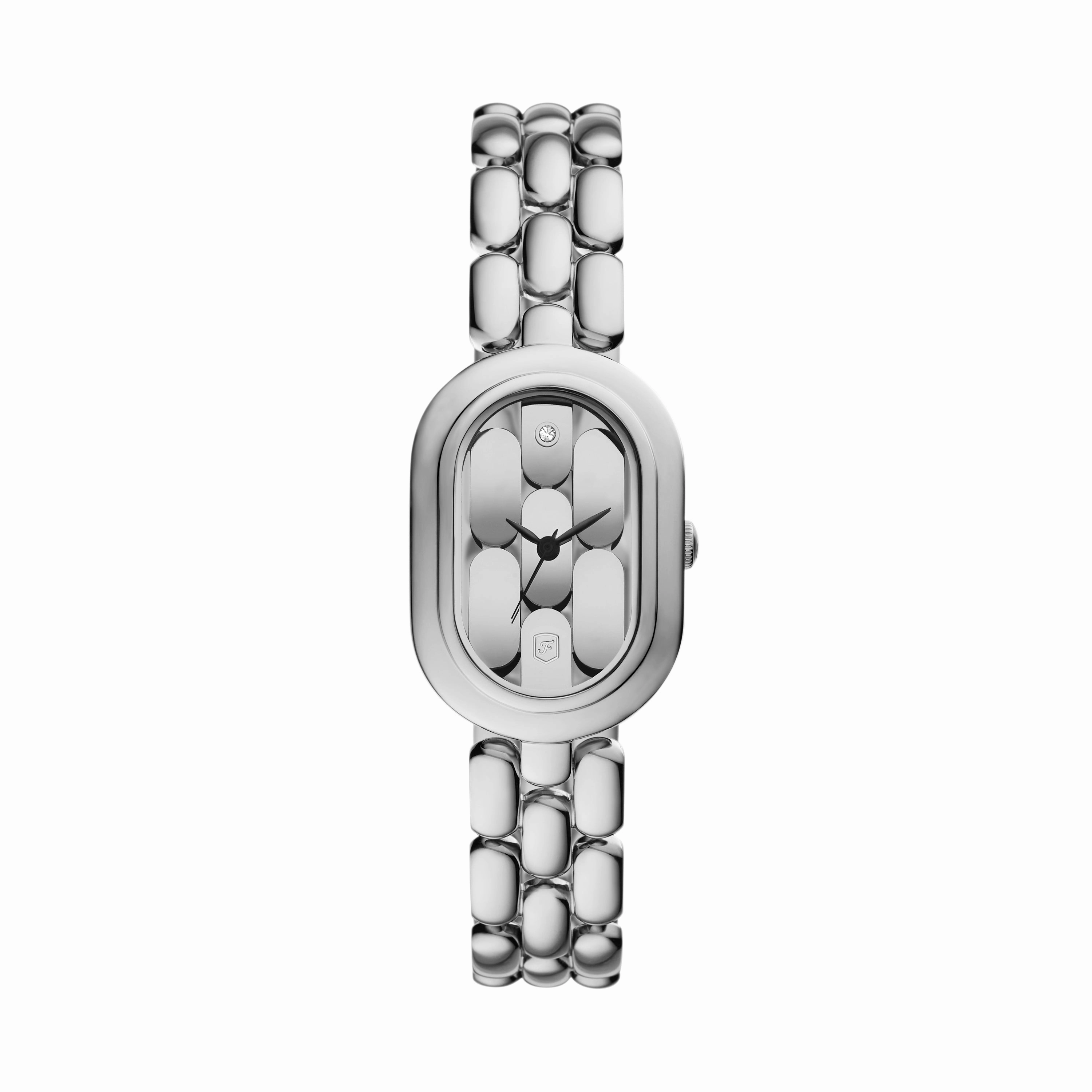 Fossil Sloan Three-Hand Silver Dial Stainless Steel Watch ES5381