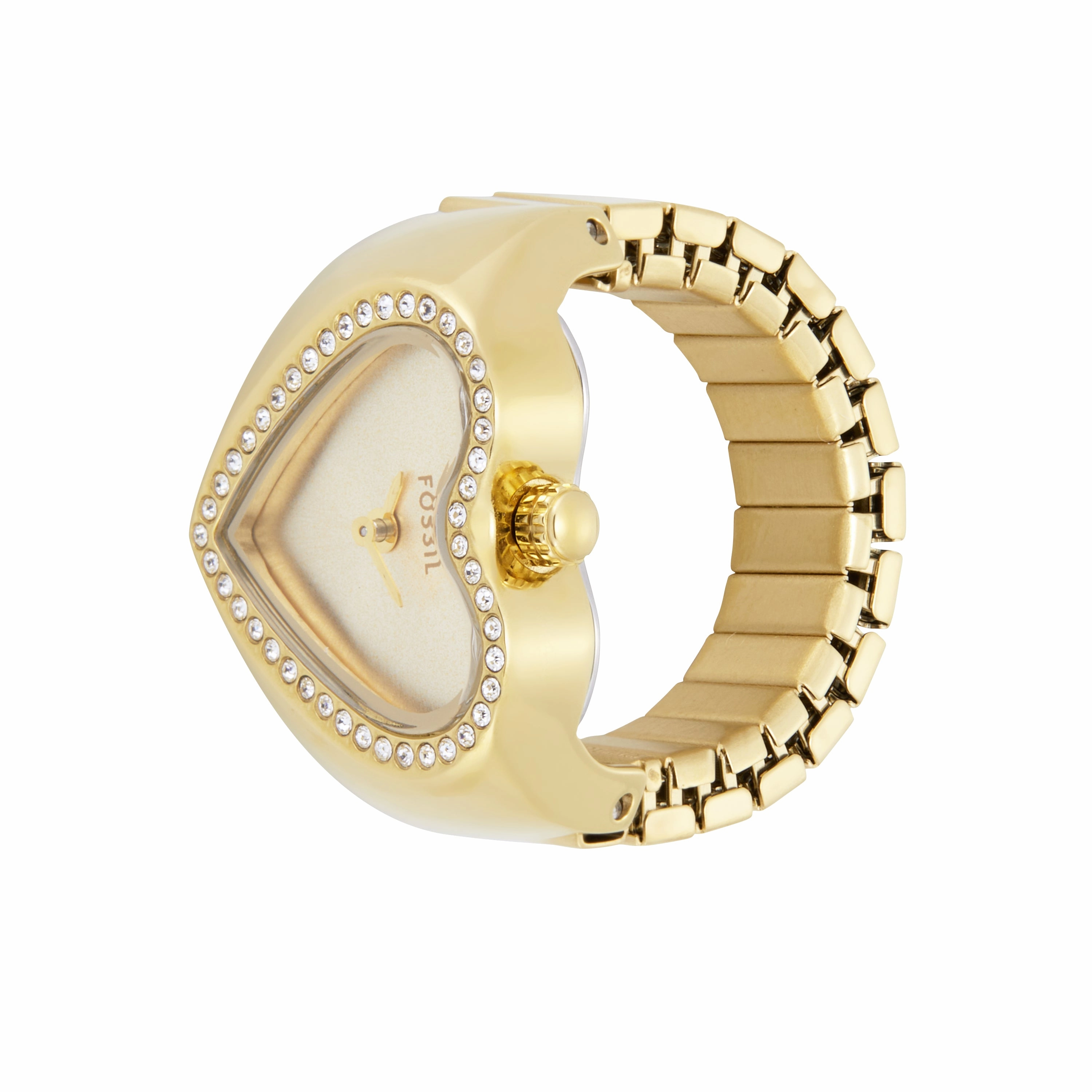 Fossil Two-Hand Gold Stainless Steel Ring Watch ES5407