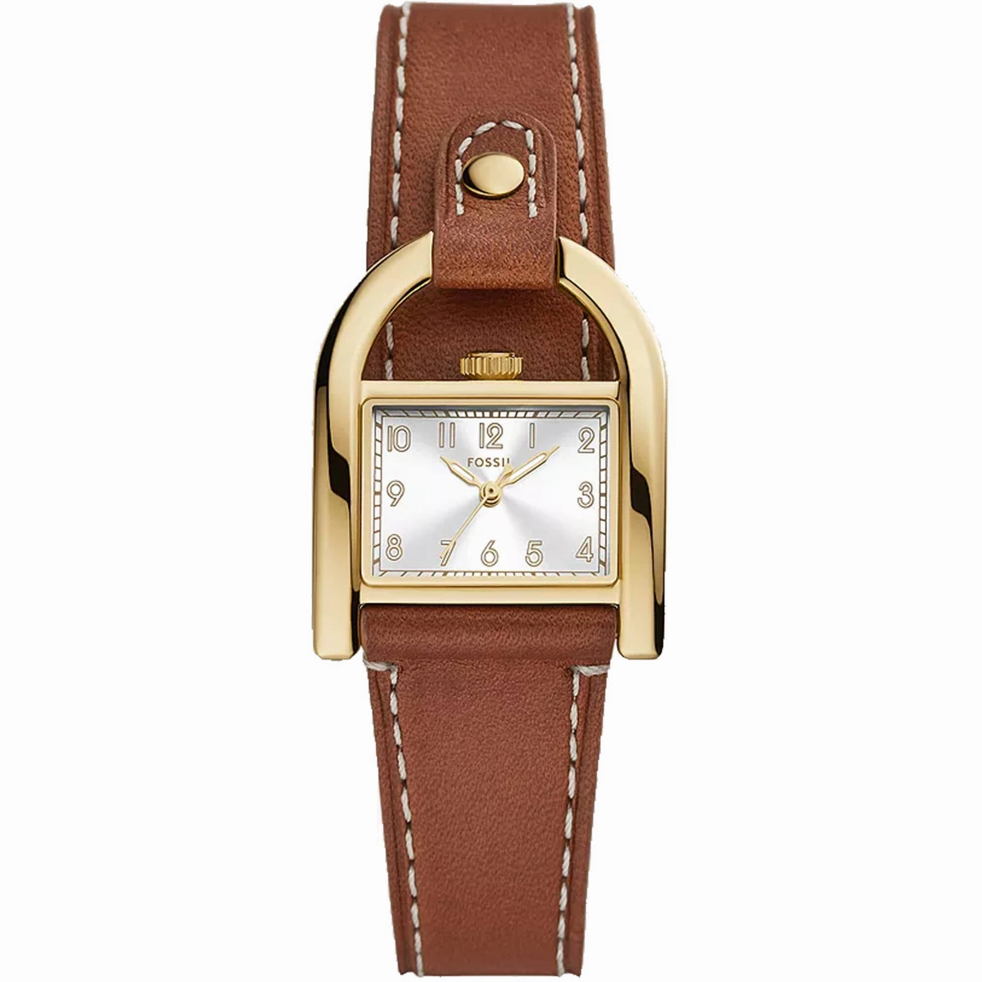 Fossil Women's Watch - Harwell Quartz Silver Tone Dial Brown Leather Strap | ES5264