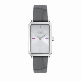 Furla Women's Diana Silver Dial Calfskin Leather Watch
