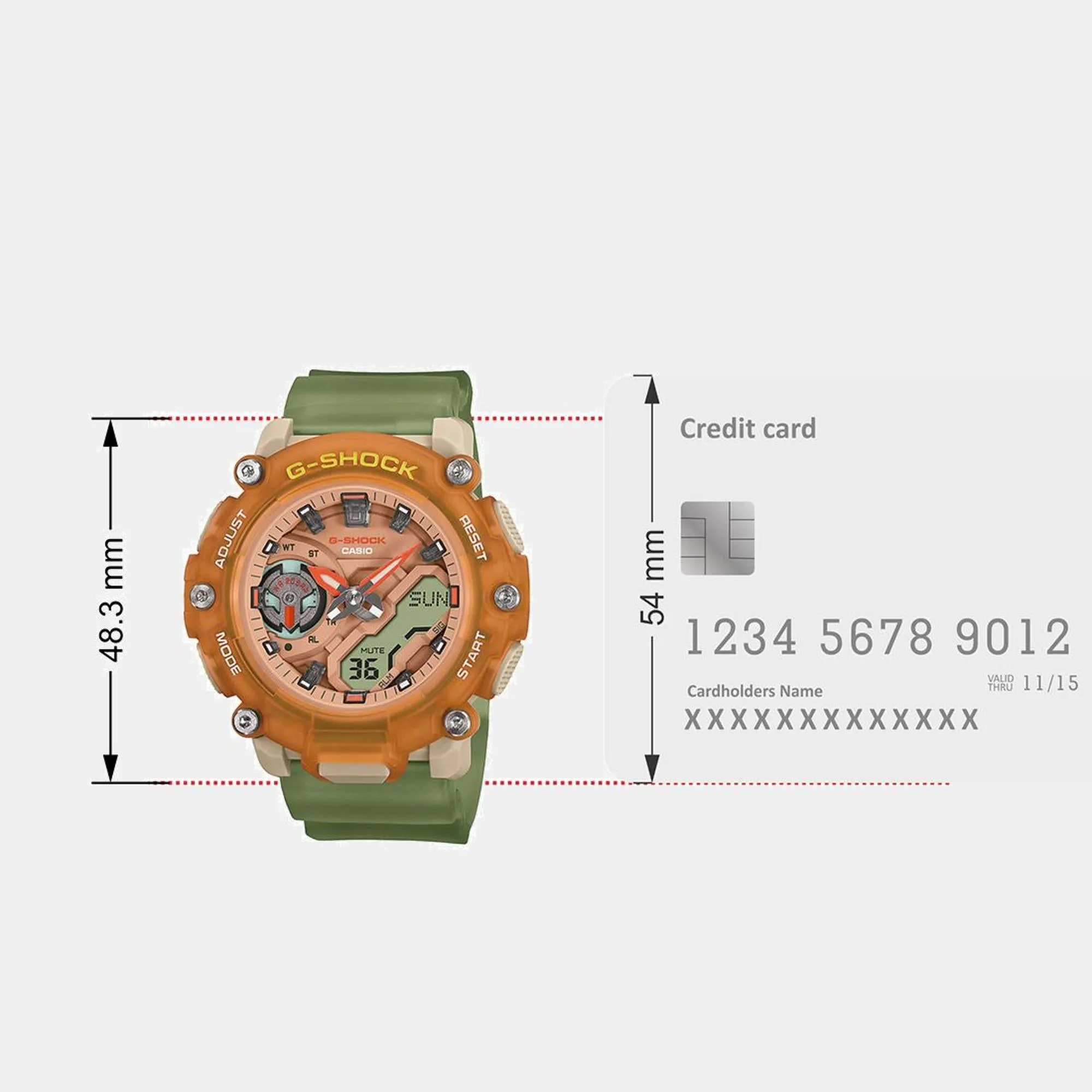 G-Shock Women Quartz Orange Dial Analog-Digital Resin Watch GMA-S2200PE-5ADR G1422