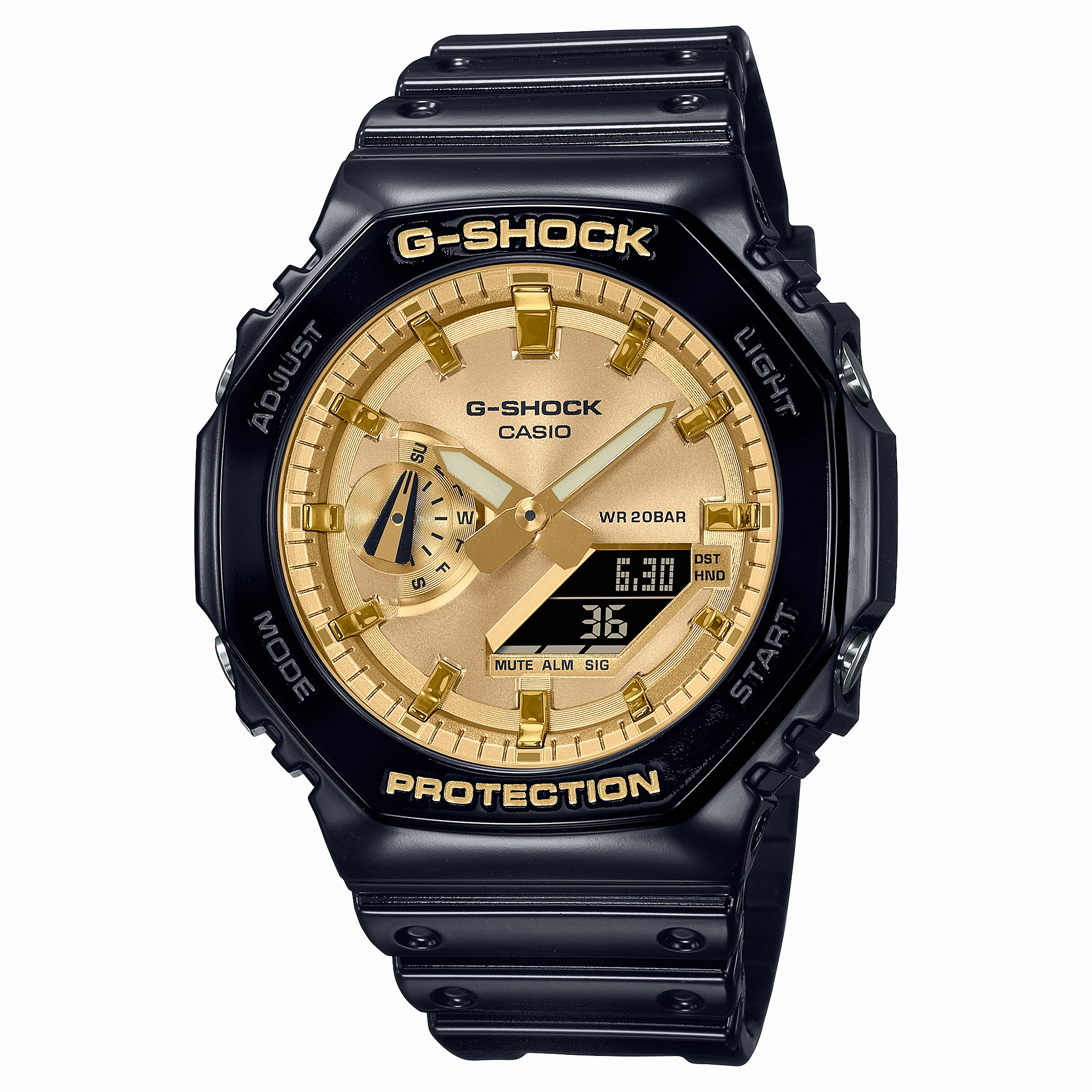 G-Shock Analog Digital DUO Garish Black Resin Band Watch GA2100GB-1A