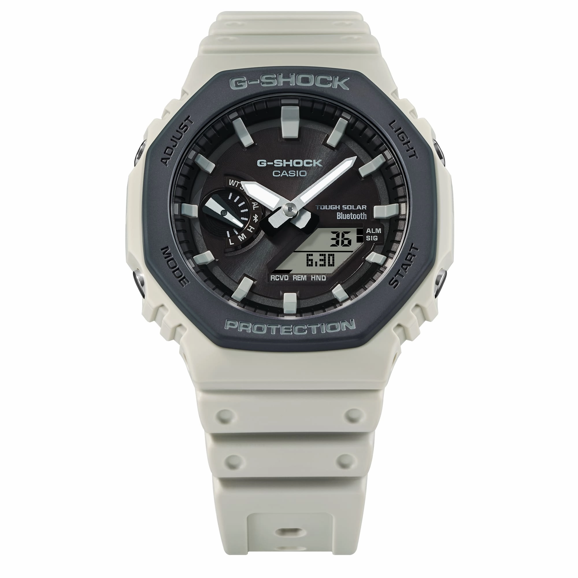 G-Shock  Analog Digital  Grey Dial White Resin Band Watch GAB2100LUU-5A