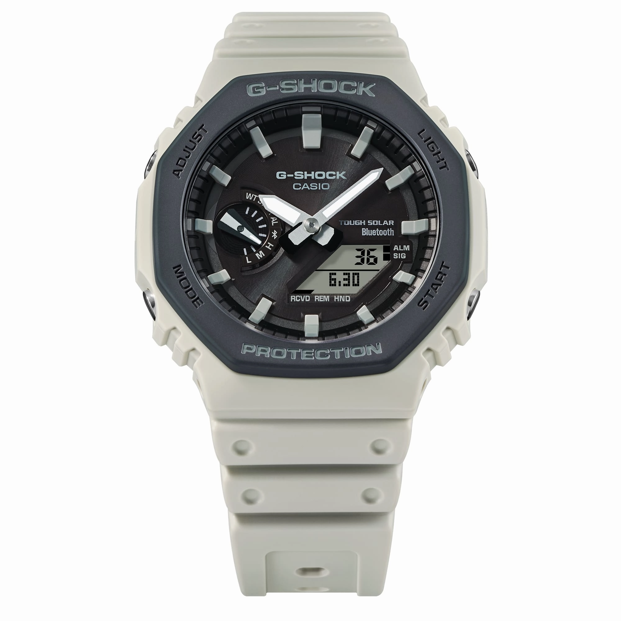 G-Shock  Analog Digital  Grey Dial White Resin Band Watch GAB2100LUU-5A