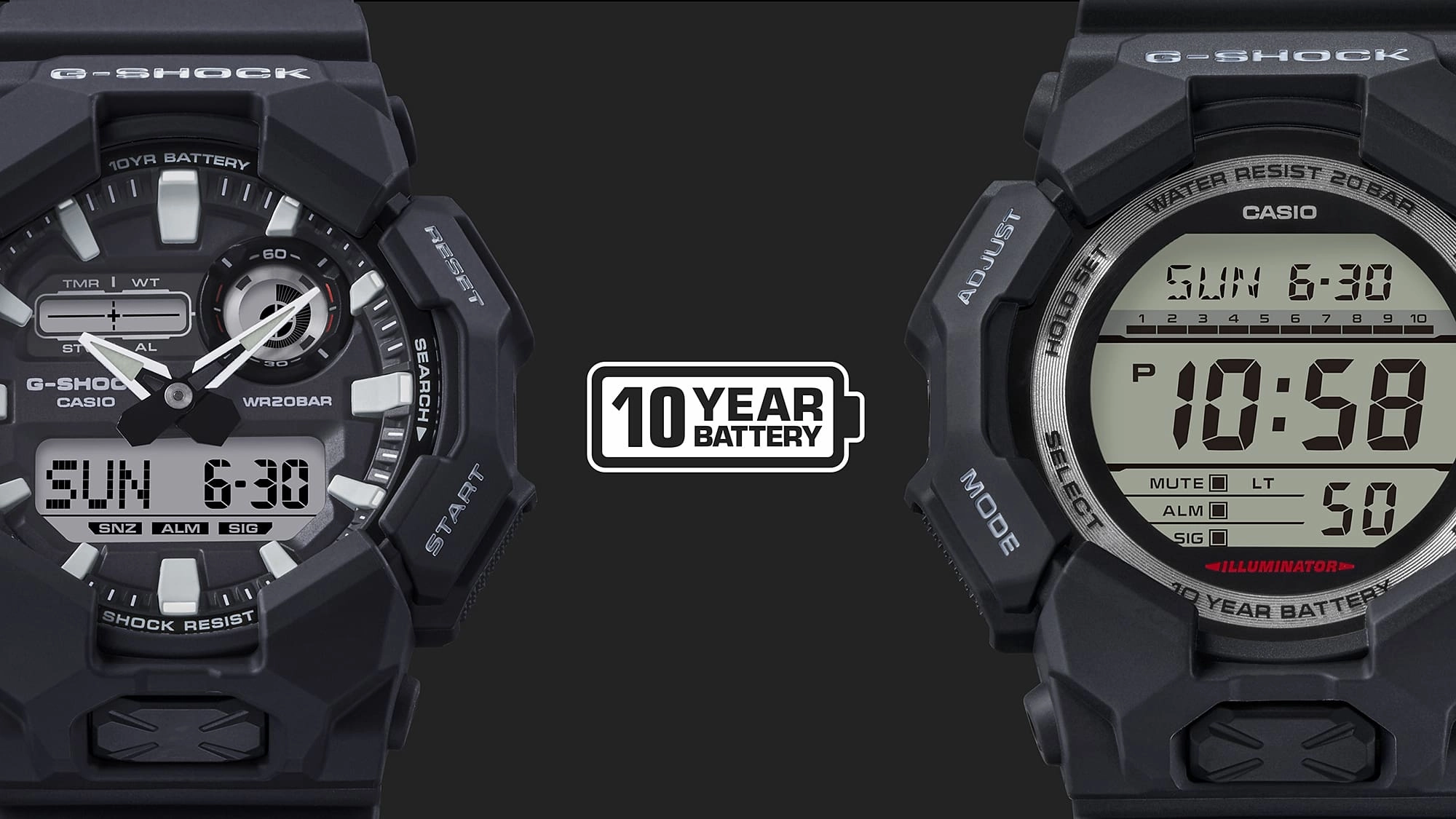 G-Shock Digital Black Resin Band Watch GD010-1D