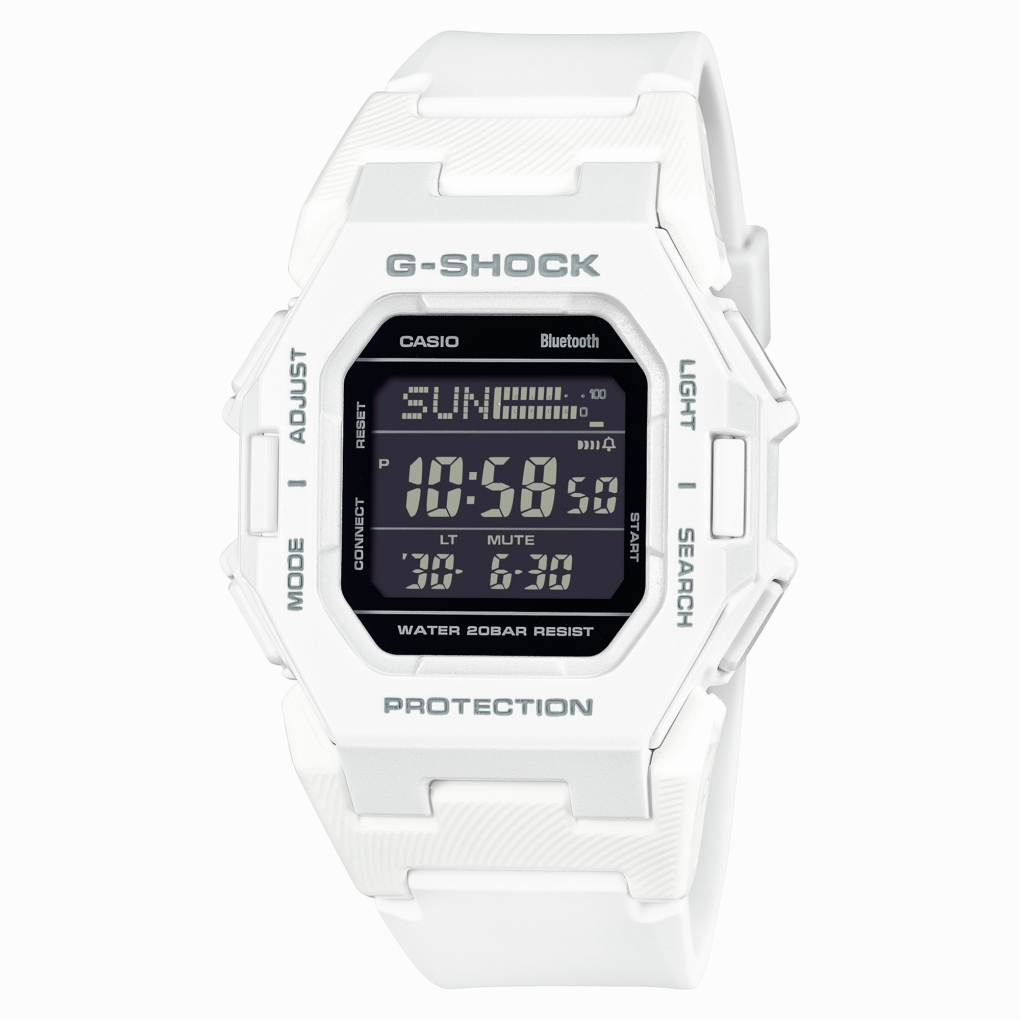 G-Shock Digital White Resin Band Watch GDB500-7D
