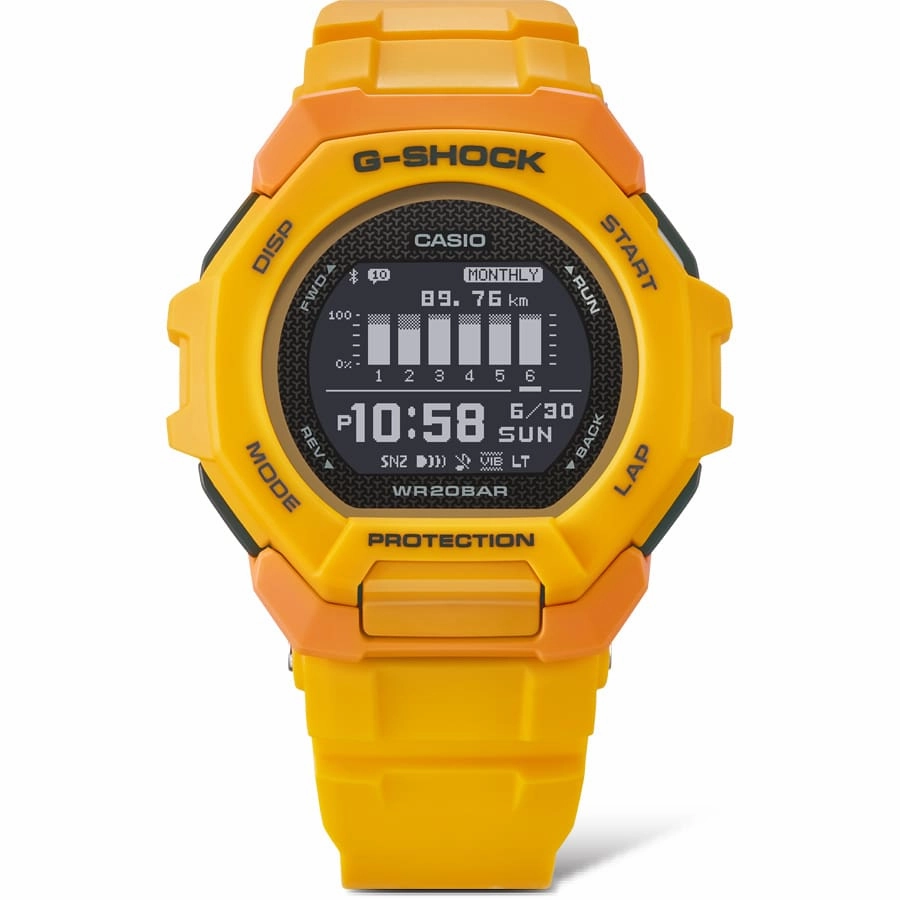 G-Shock G-Squad Yellow Resin Band Watch GBD300-9D