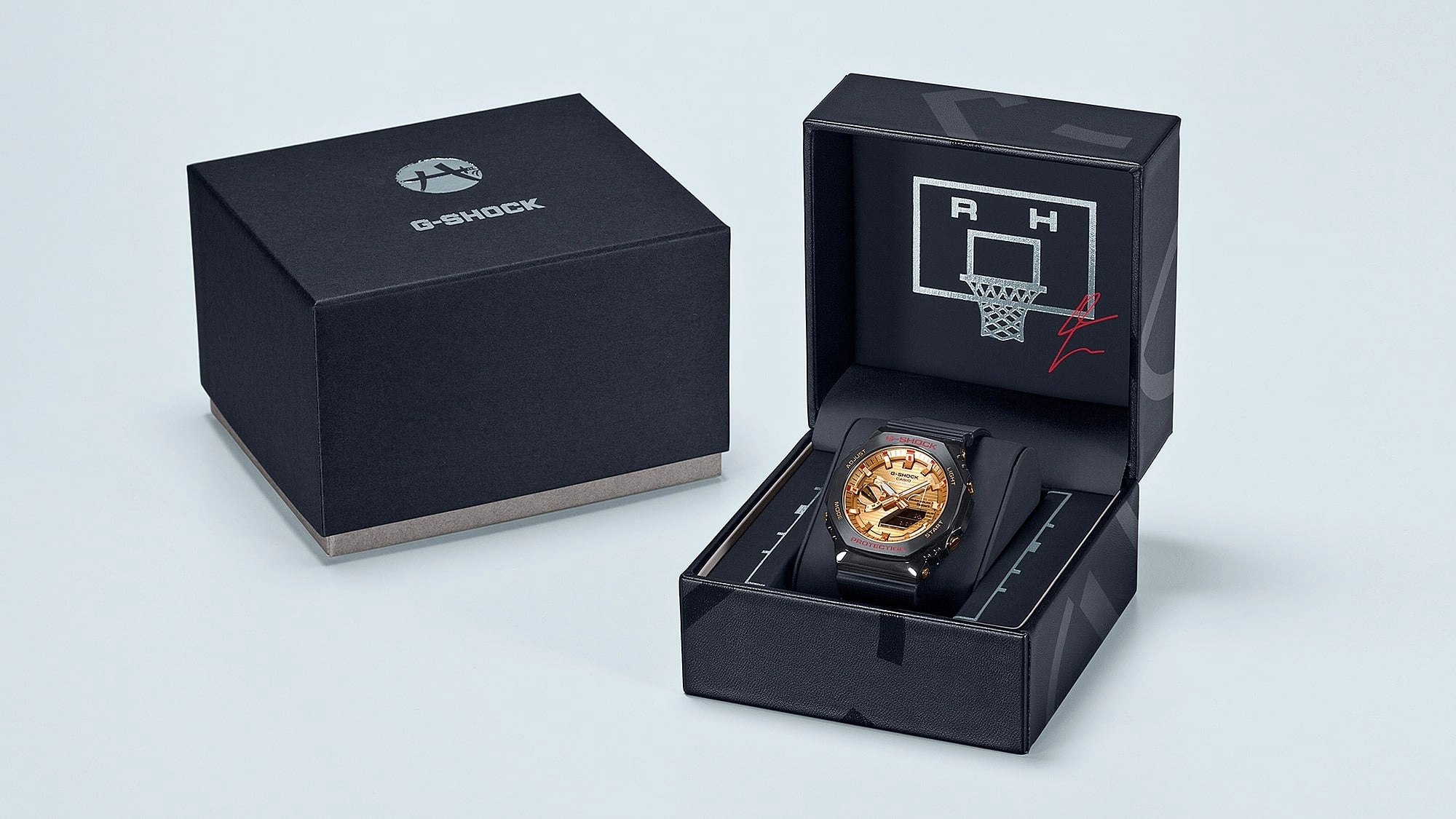 G-Shock G-Steel 2100 Series Gold Dial Black Resin Band Watch GBM2100RH-1A