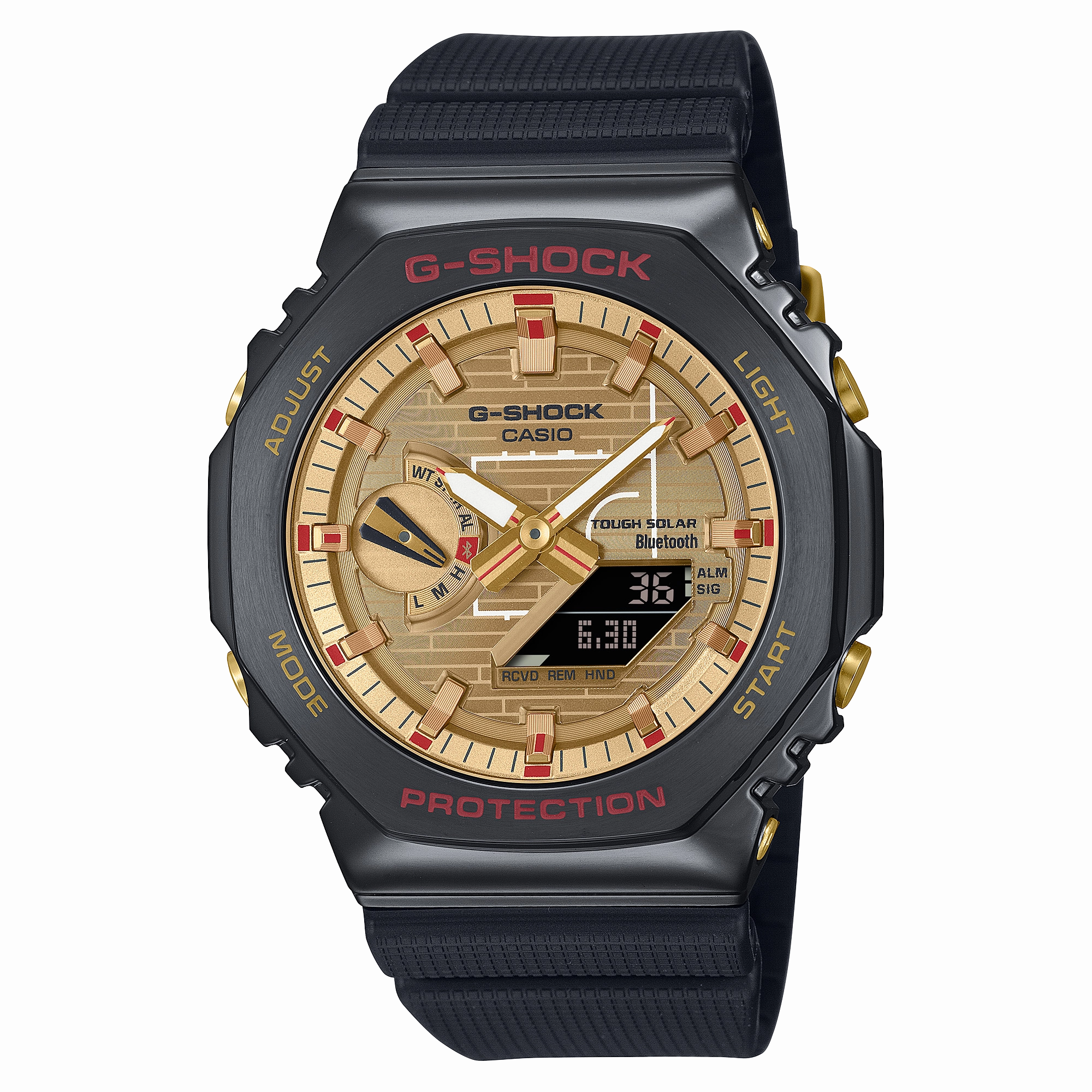 G-Shock G-Steel 2100 Series Gold Dial Black Resin Band Watch GBM2100RH-1A