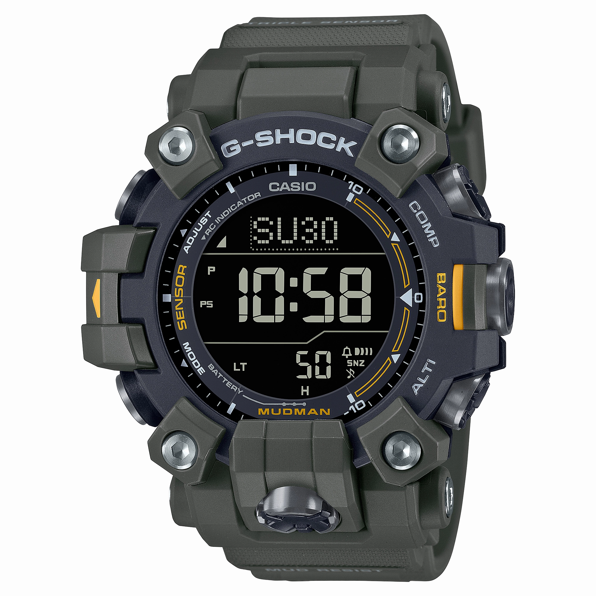G-Shock Master of G-Land Mudman Green Resin Band Watch GW9500-3D