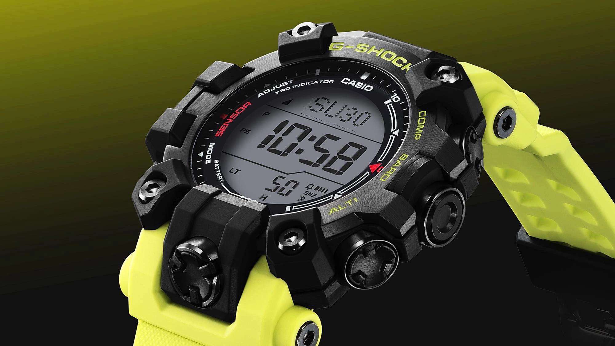 G-Shock Master of G line Grey Dial Green Resin Band Watch GW9500MRY-1A9