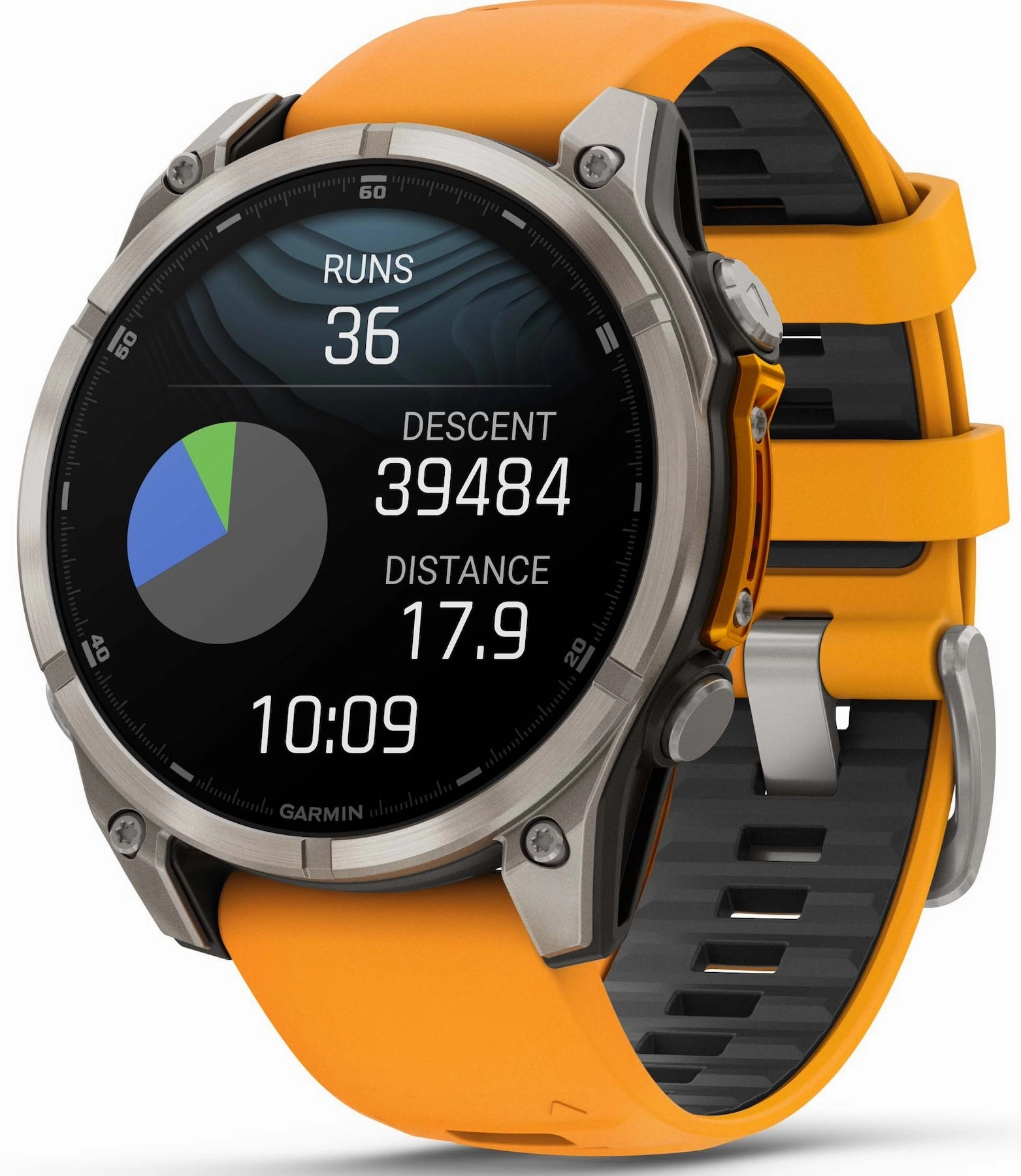 Garmin Fenix 8 47mm Sapphire AMOLED Titanium Spark Orange Graphite Silicone Watch