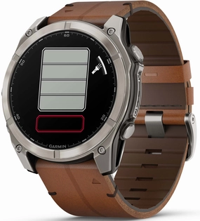 Garmin Fenix 8 51mm Sapphire AMOLED Titanium Chestnut Leather Band Watch