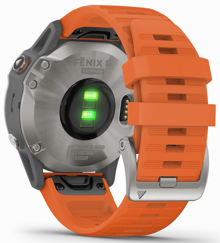 Garmin Watch Fenix 6 Sapphire Orange Band D