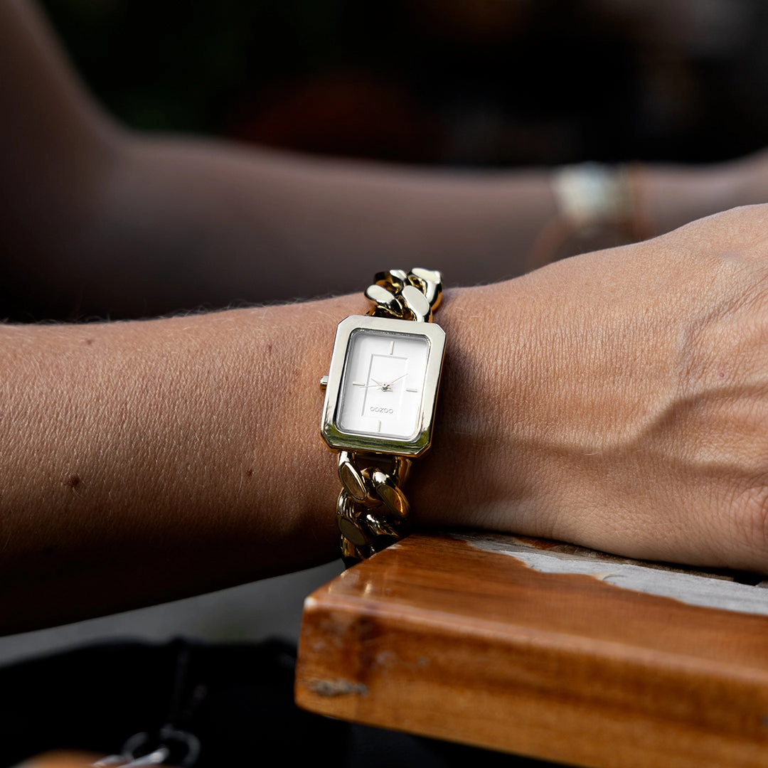 Gold coloured OOZOO watch with chain bracelet - C11272