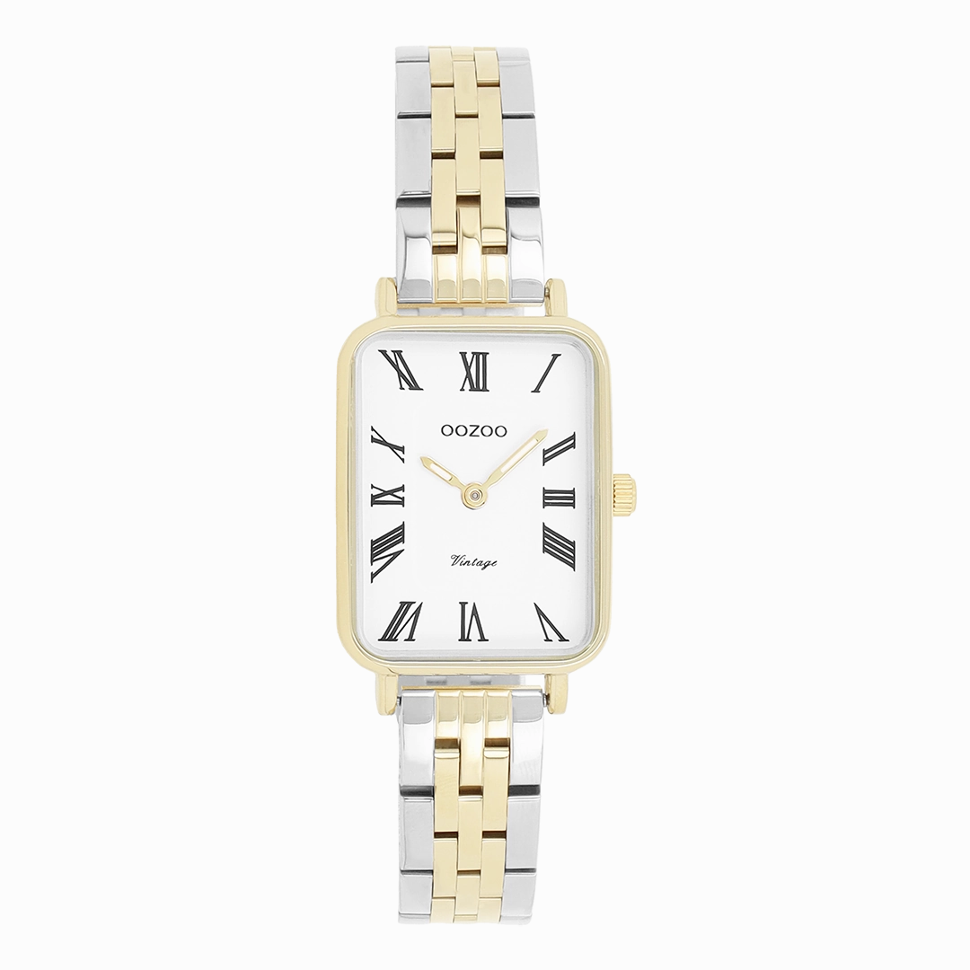 Gold coloured OOZOO watch with silver coloured/gold stainless steel bracelet - C20411