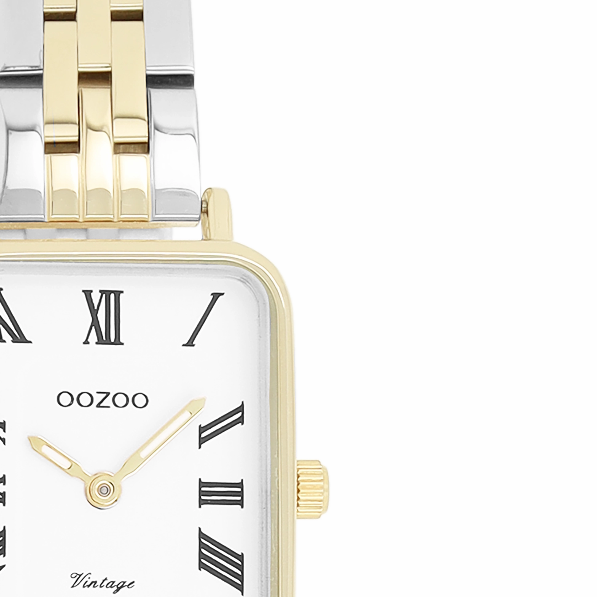 Gold coloured OOZOO watch with silver coloured/gold stainless steel bracelet - C20411