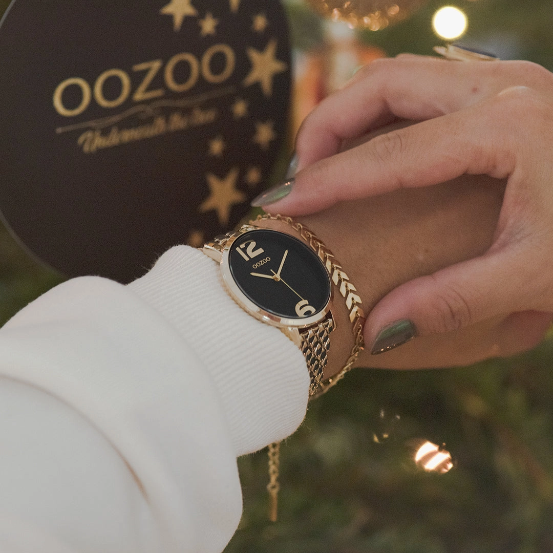 Gold coloured OOZOO watch with stainless steel bracelet - C11023