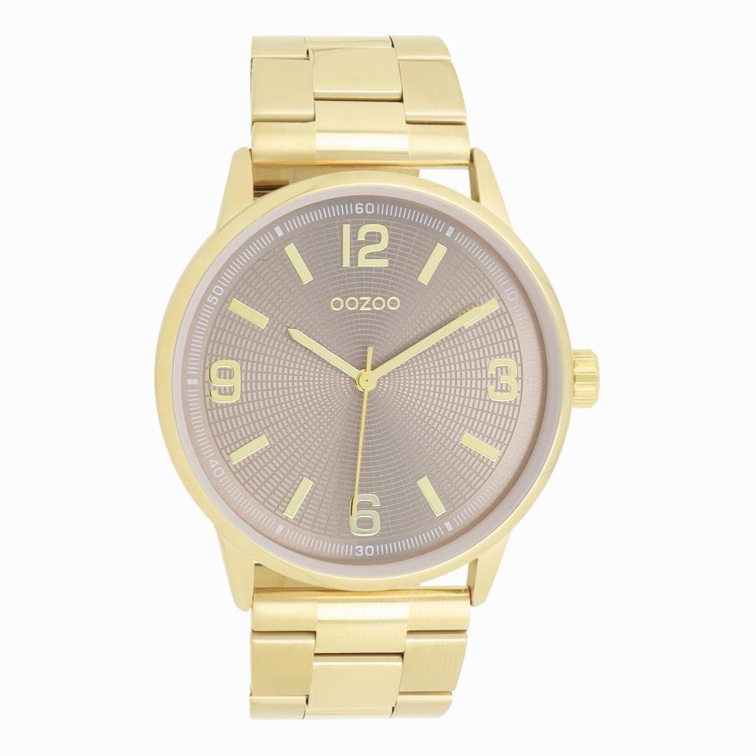 Gold coloured OOZOO watch with stainless steel bracelet - C11504