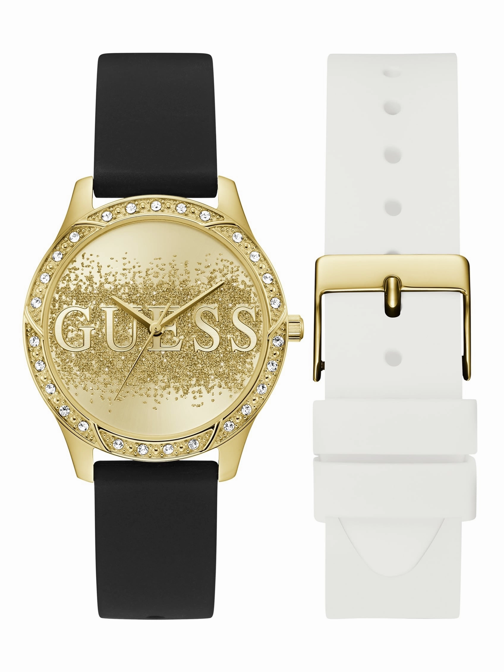 Gold-Tone Silicone Analog Watch Set