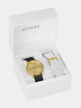 Gold-Tone Silicone Analog Watch Set