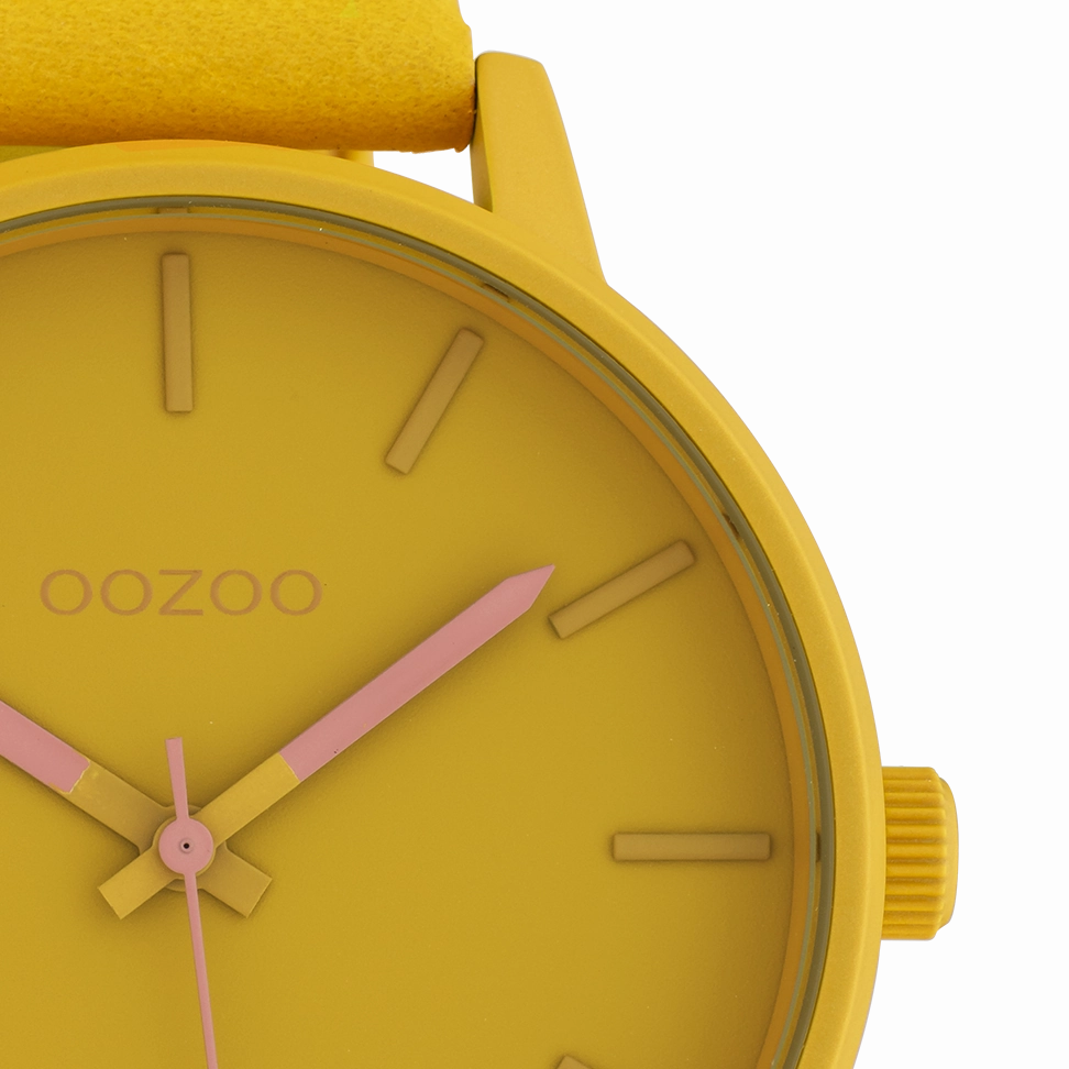 Golden apricot OOZOO watch with leather strap - C10380