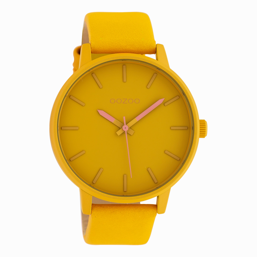 Golden apricot OOZOO watch with leather strap - C10380
