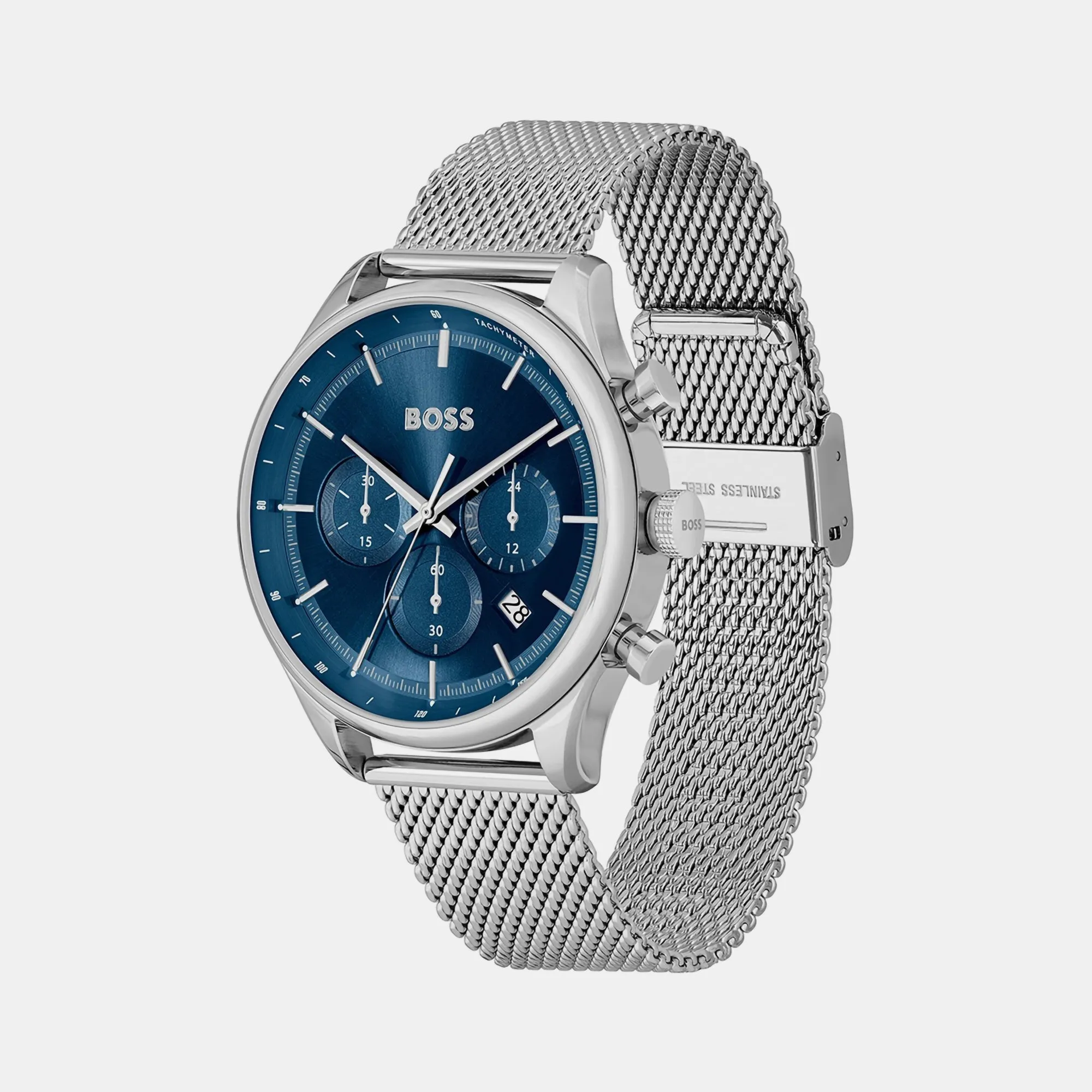 Gregor Men Blue Chronograph Mesh Watch 1514052