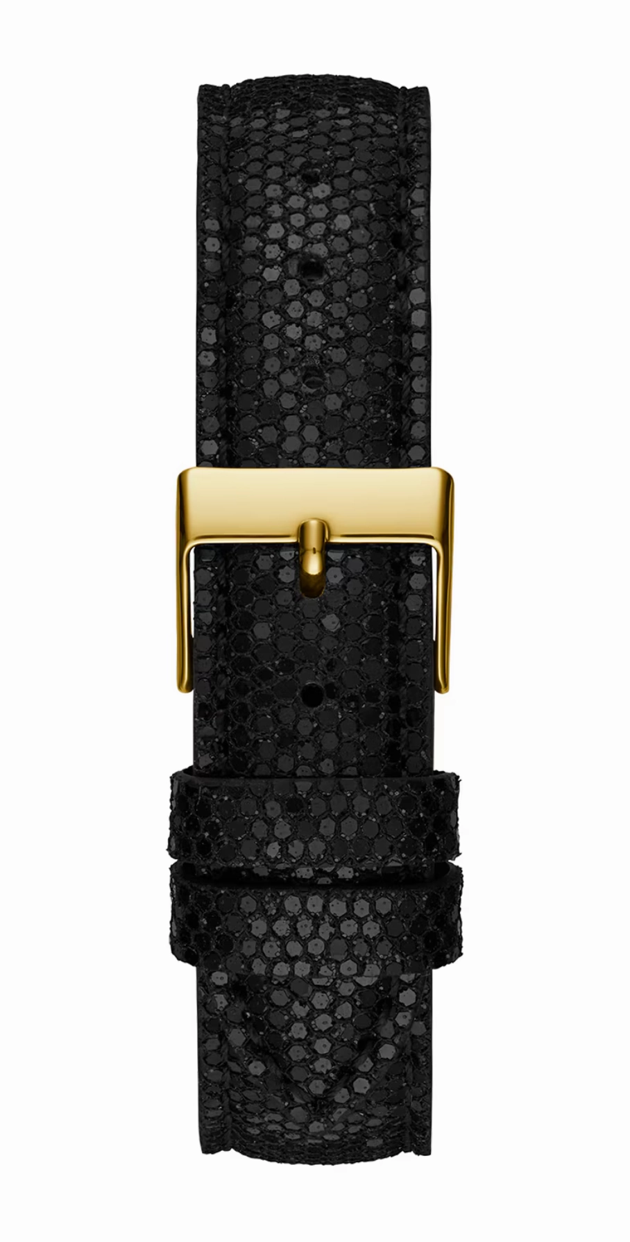 Guess Black Dial and Leather Strap Gold Case Watch U1353L1M